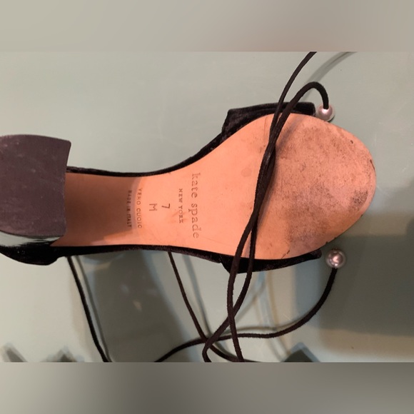 KATE SPADE pearl velvet high heel sandals - Picture 4 of 7